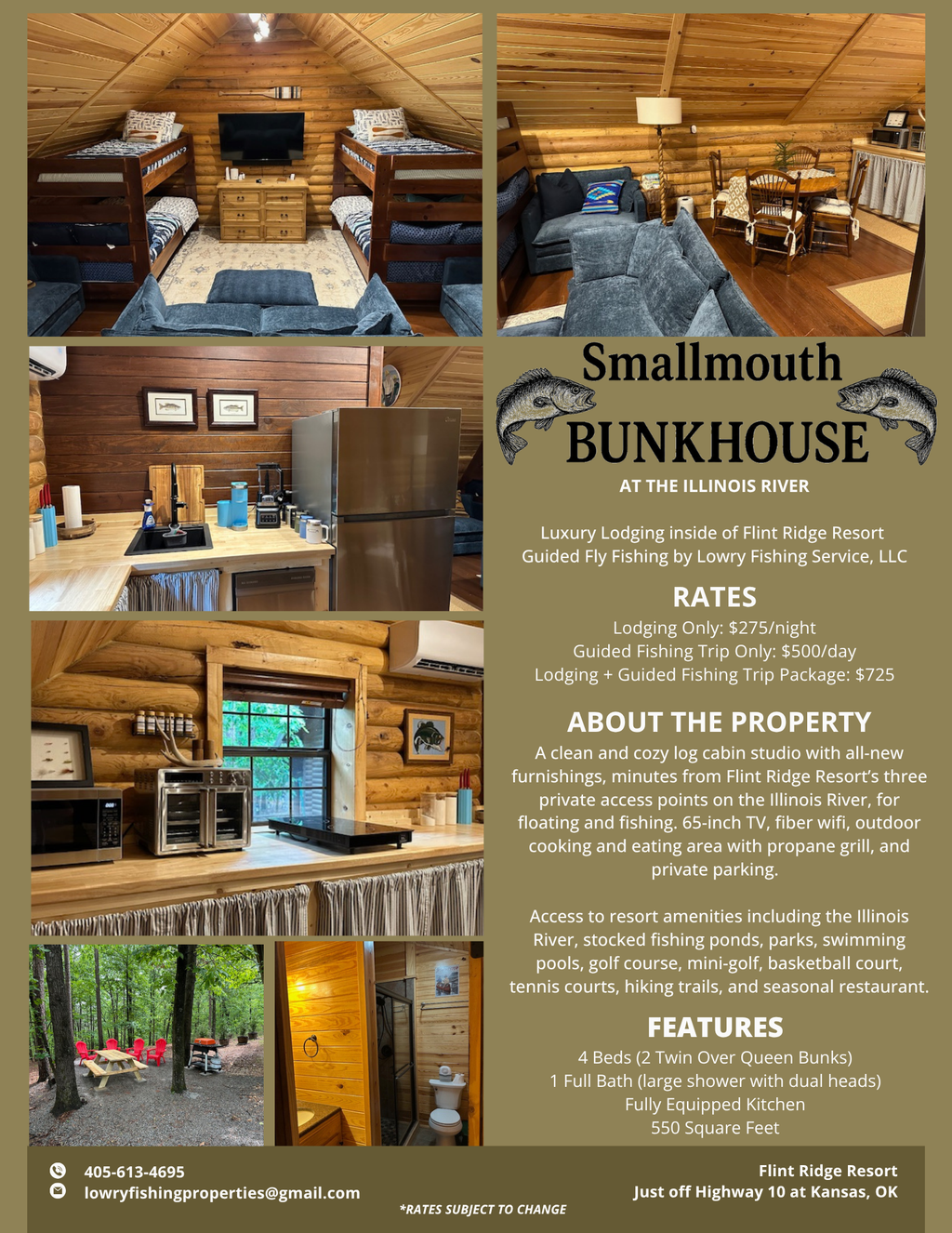 The Smallmouth Bunkhouse at Flint Ridge Resort on the Illinois River