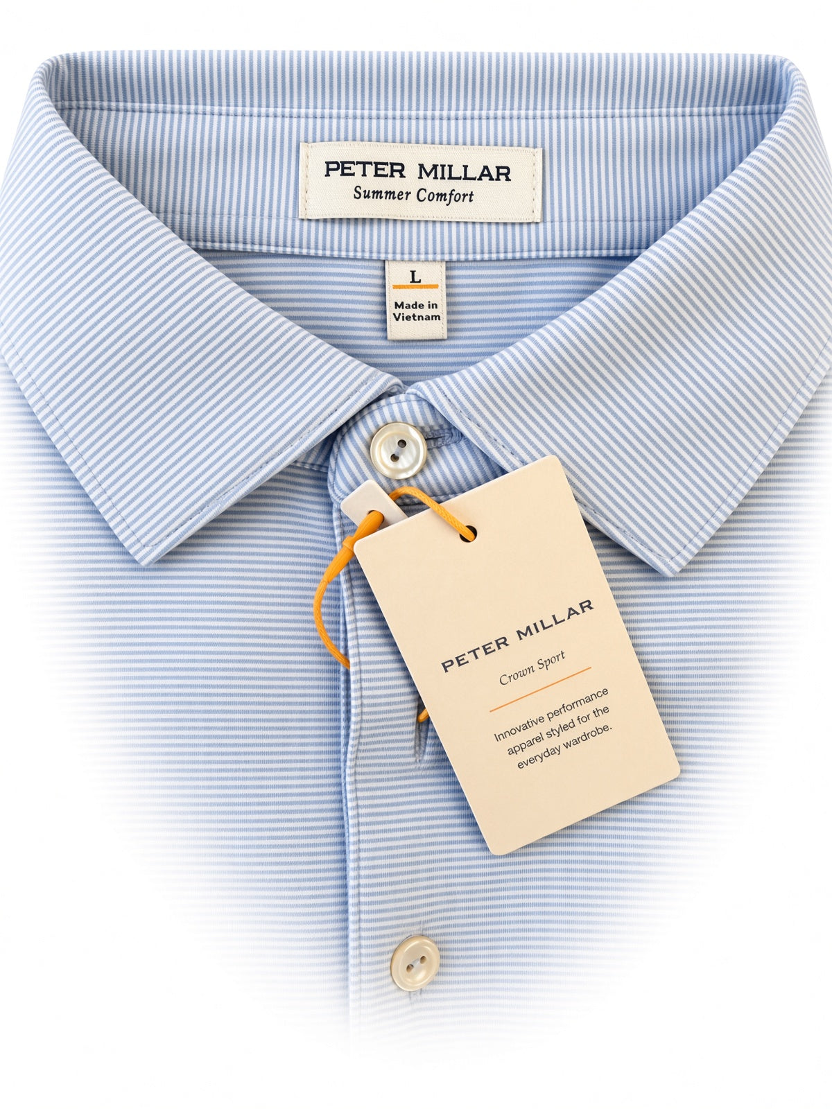 Peter Millar Summer Comfort Stripe Long-Sleeve Polo UPF Sun Protection