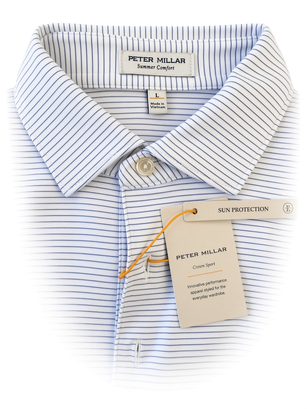 Peter Millar Summer Comfort Stripe Long-Sleeve Polo UPF Sun Protection