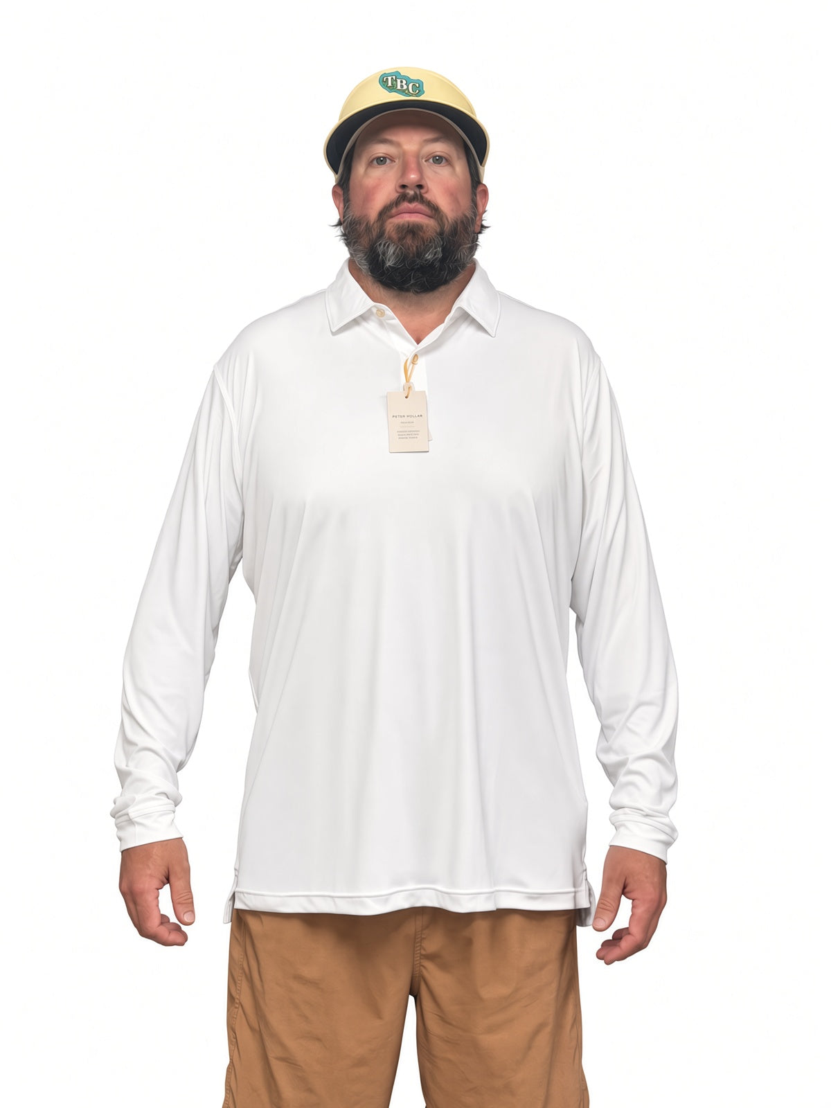 Peter Millar Featherweight Solid Long-Sleeve Polo UPF Sun Protection