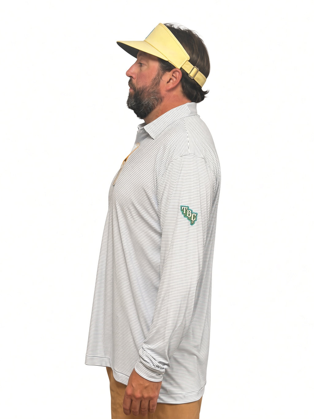 Peter Millar Featherweight Stripe Long-Sleeve Polo UPF Sun Protection