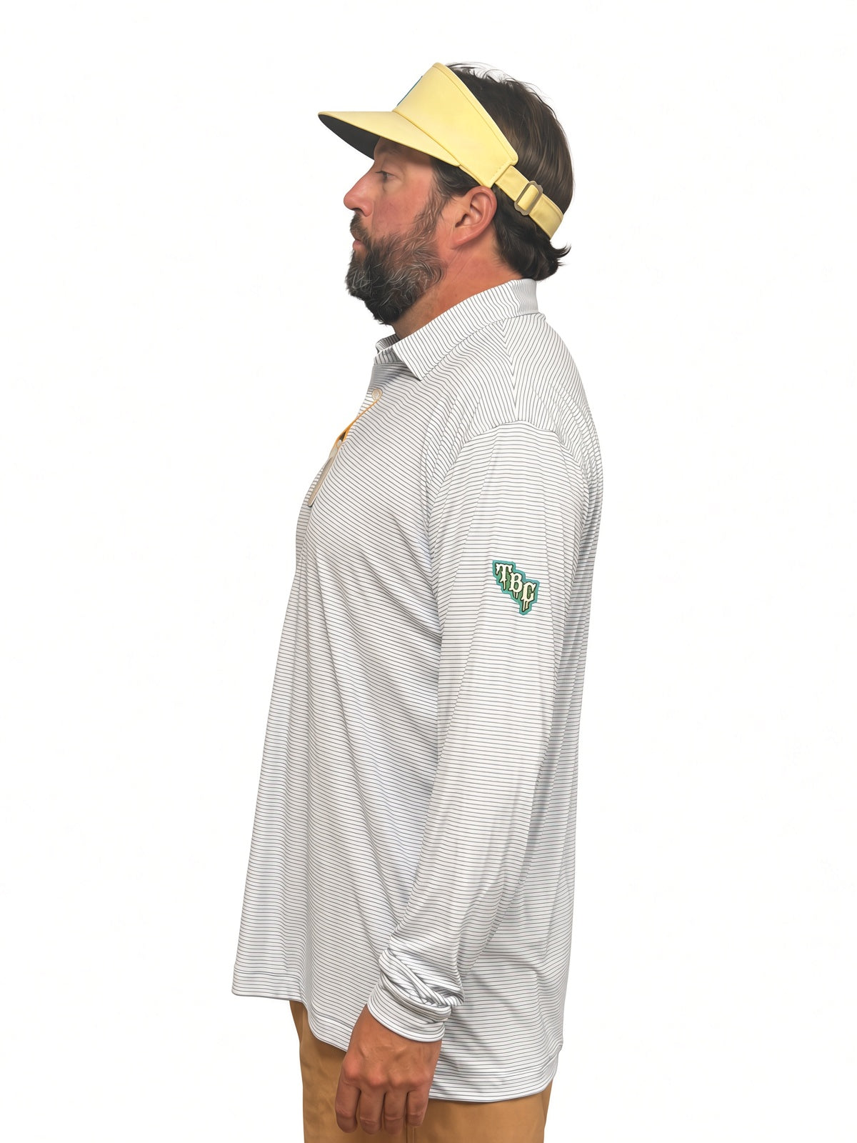 Peter Millar Featherweight Stripe Long-Sleeve Polo UPF Sun Protection