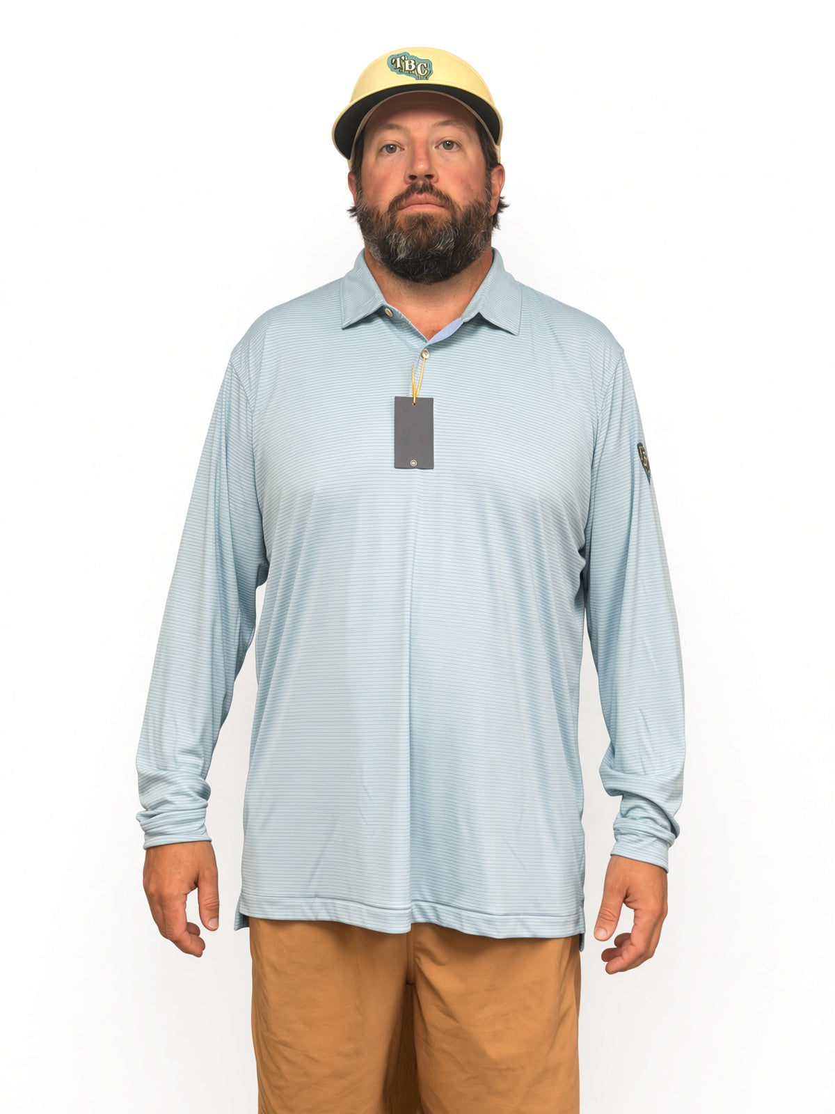 Peter Millar Featherweight Stripe Long-Sleeve Polo UPF Sun Protection