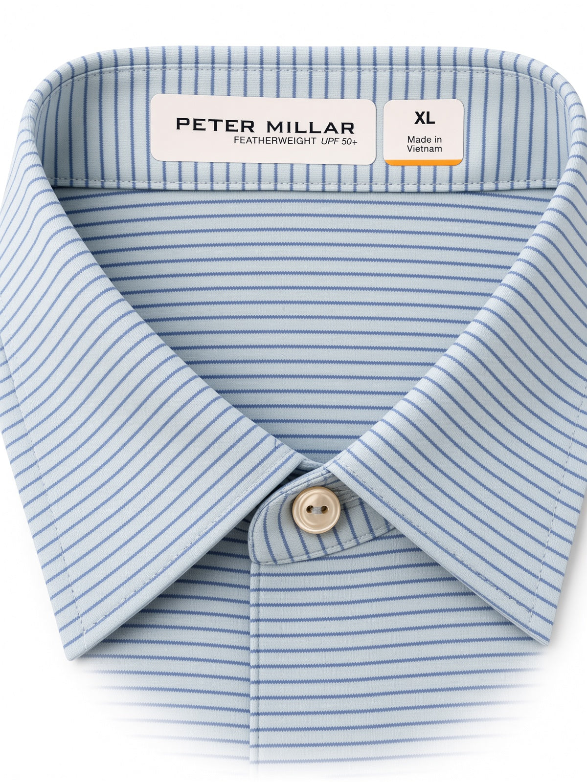 Peter Millar Featherweight Stripe Long-Sleeve Polo UPF Sun Protection